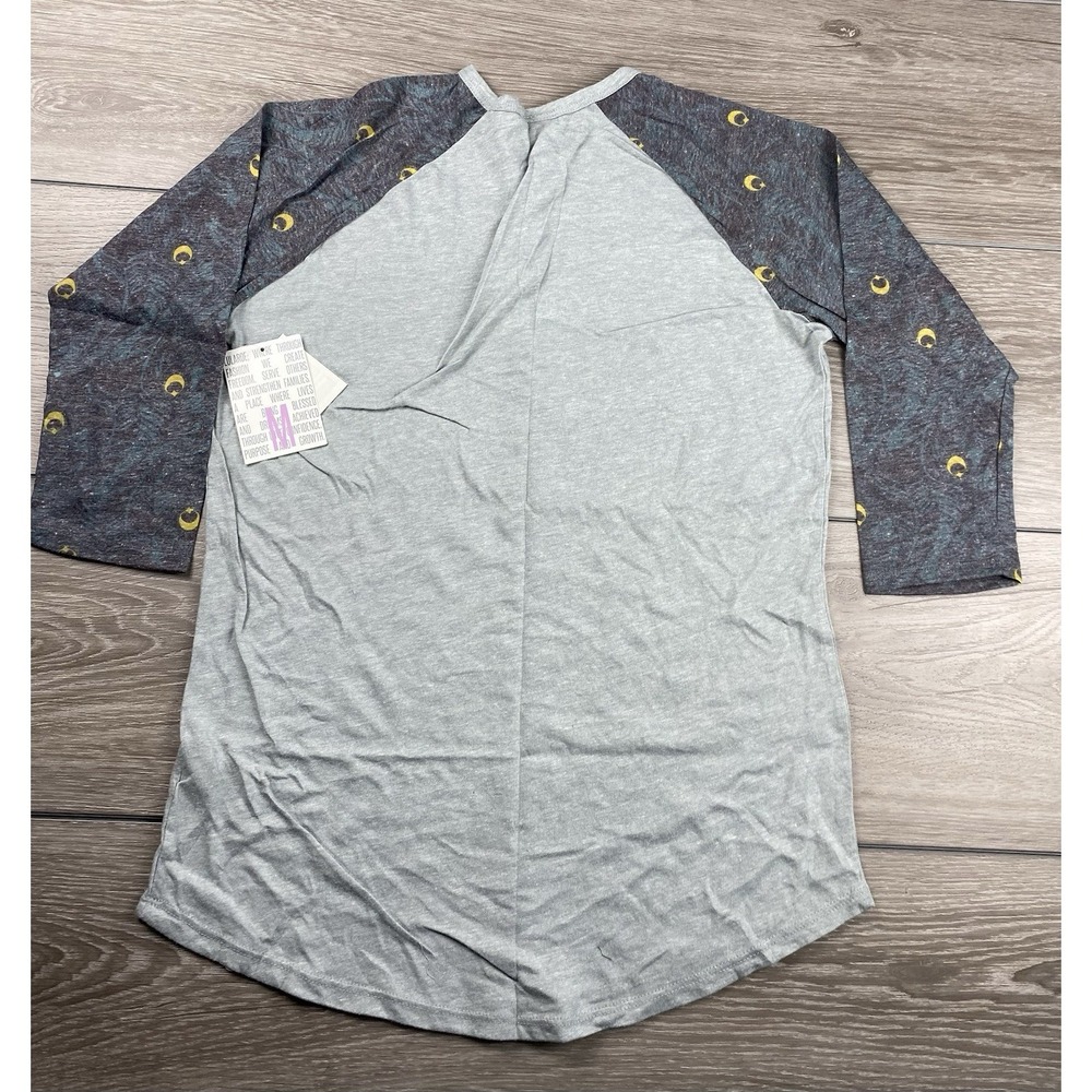 Lularoe Women's Randy 3/4 Patterned Sleeves Baseball Tee Grey Size Medium‎ New - Picture 4 of 8
